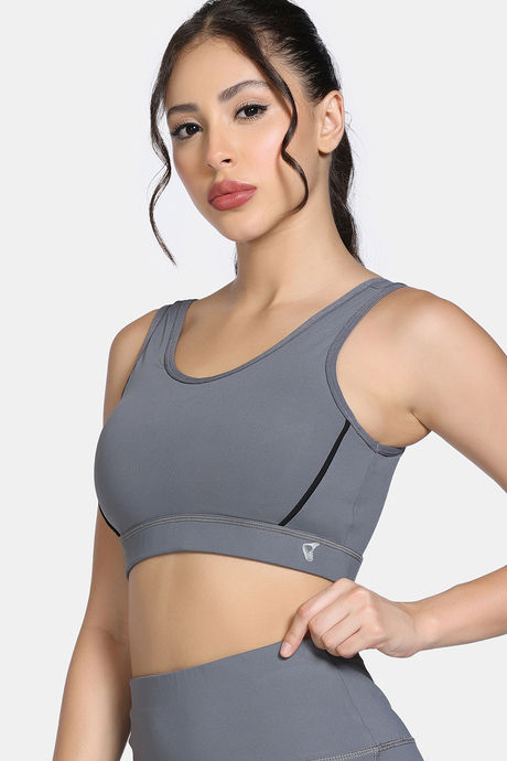 Zelocity  Medium Impact Quick Dry Sports Bra - Steel Grey — image 3